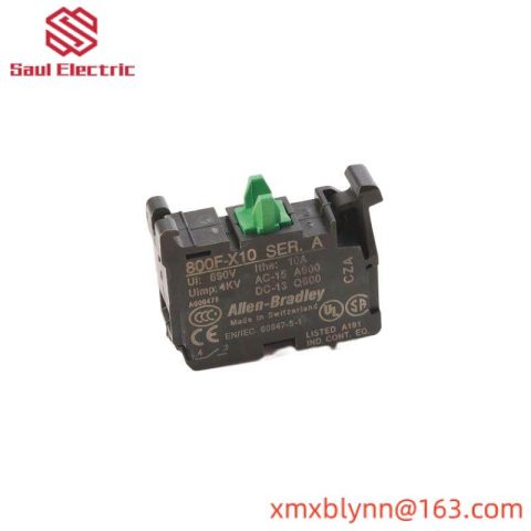 B&R 800F-X10 Contact Block, 22.5mm, Plastic, 1 NO - Industrial Control Module