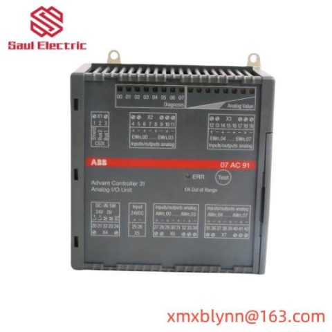 ABB 07AC91 GJR5252300R0101 Analog I/O Unit for Industrial Automation