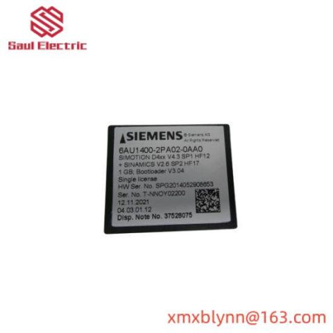 Siemens 6AU1400-2PA02-0AA0 Flash Card for Industrial Control Systems
